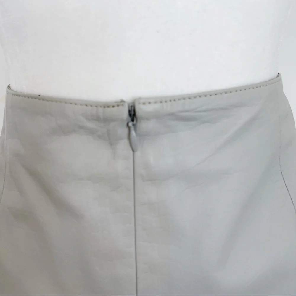 NWT By MALENE BIRGER Gray Embossed Leather Pencil Skirt - Picture 7 of 13